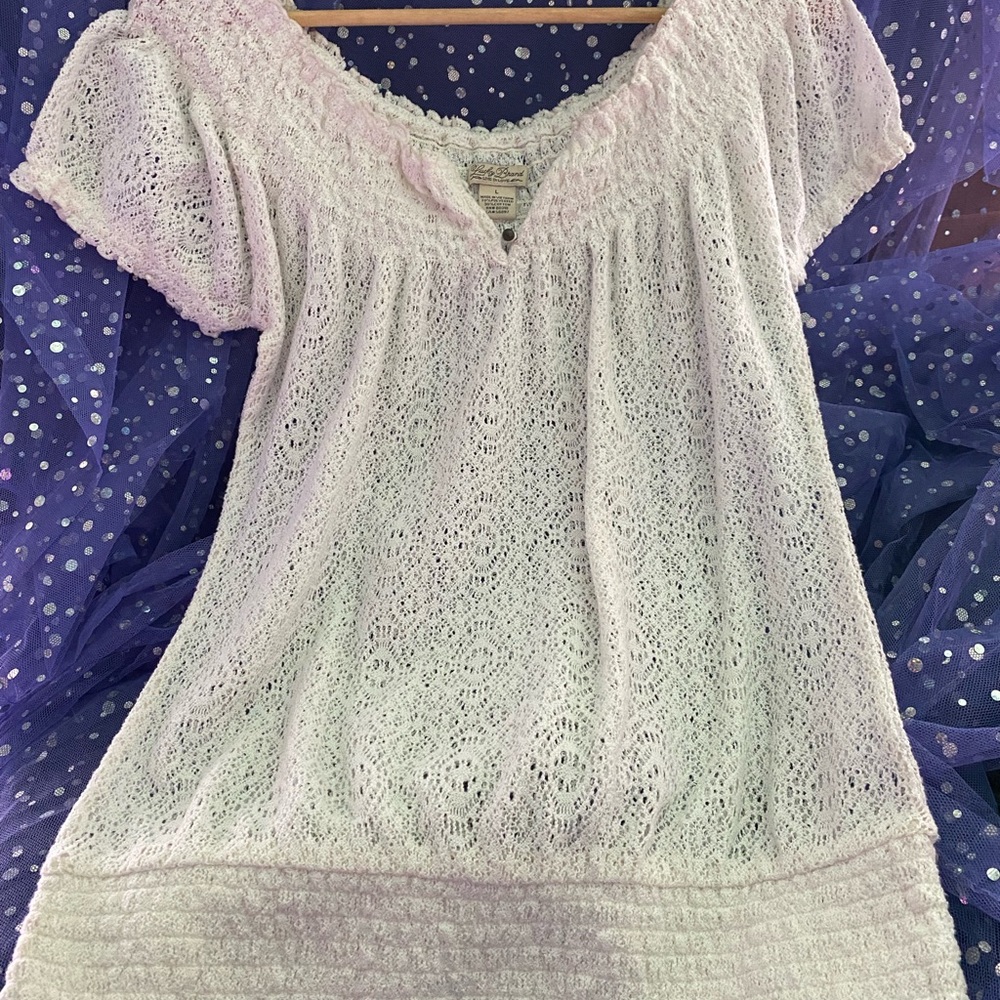 Lucky Brand crochet top. Large